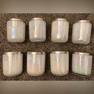 Luxury Candle Vessels with Lids, Set of 8 - Color Ocean Pearl - 13 oz